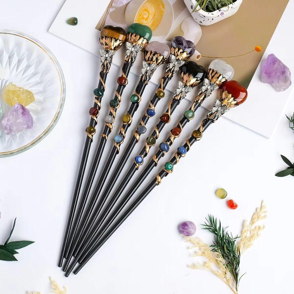 DIY Handmade Fairy Stick Crystal Ball Magic Scepter Handcrafted Crystal Magic Wand Women Girls
