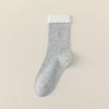 Female Autumn New Love Embroidered Lace Boneless Cotton Medium Tube Pile Socks