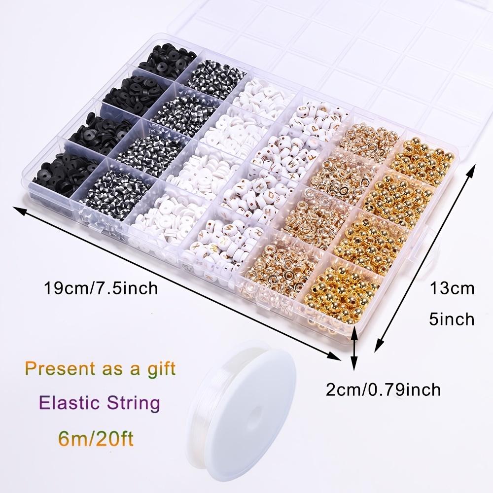 2530 Stück Schwarz/Weiß Polymer Clay Perlen CCB Abstandshalter Perlen Mit Anhängern Kits Für DIY Einzigartiges Armband Halskette Schmuckherstellung