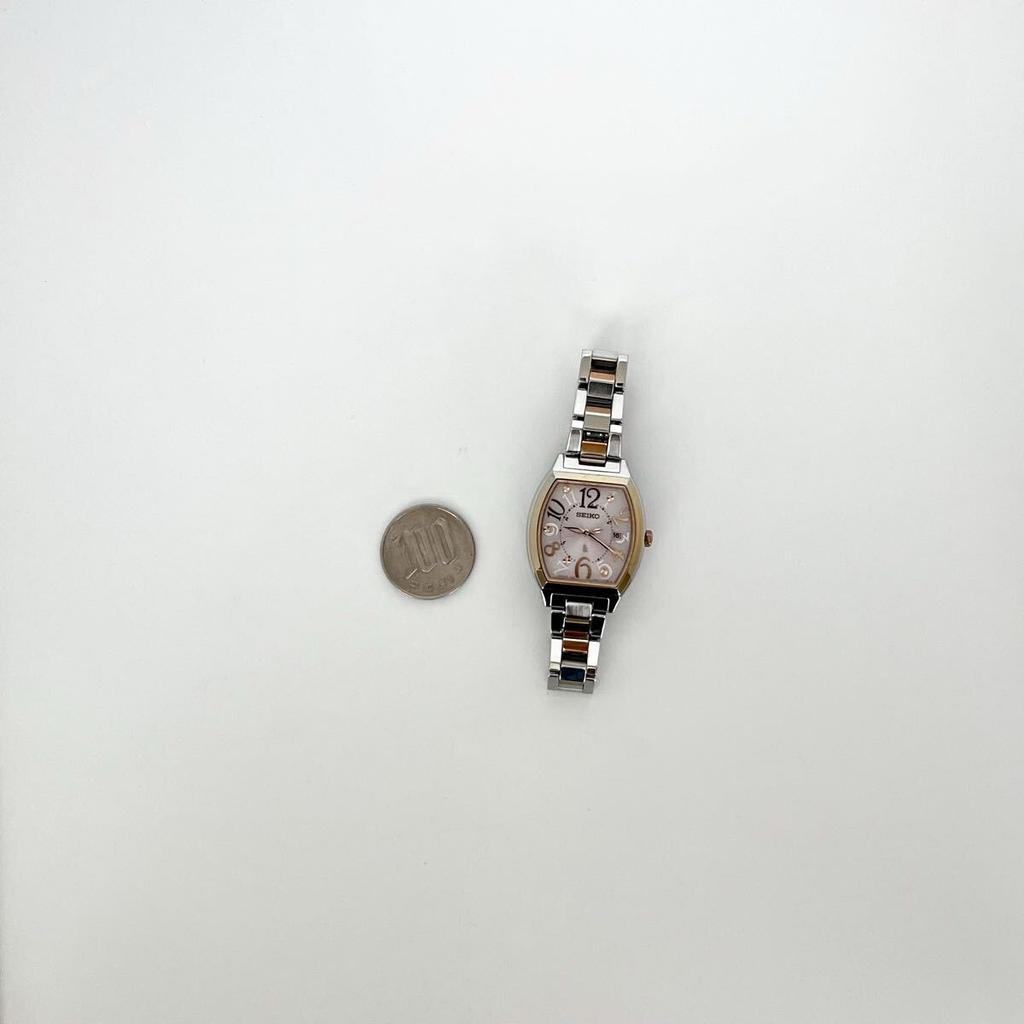 Polished Seiko Lukia Excellent Pink Silver Gold S2398 [Working Condition] Ladies' Watch, Radio-Controlled Solar, Condition, Dial
