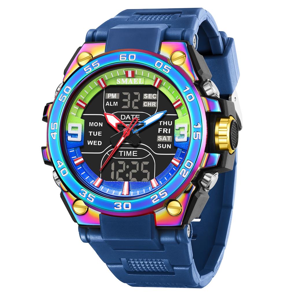Brand 8138 Waterproof Alloy case Watch Alarm Clock night light Young Fashion business Quartz Sport Wristwatches