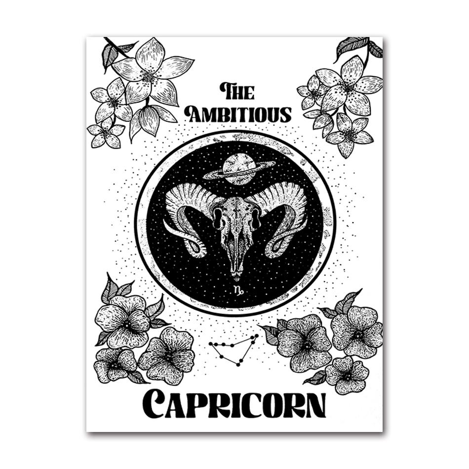 Zodiac Star Sign Wall Art Canvas Painting Astrology Posters Prints Boho Cancer Libra Gemini Constellation Living Room Home Decor