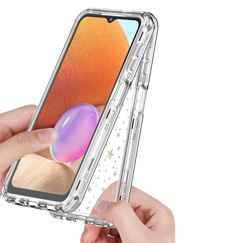 Phone Case For Samsung Galaxy A13 4G/5G/A04 4G (164.4mm)/A04s 4G (164.7mm)/A32 5G Clear Acrylic TPU Hybrid Cover with Laser-printed Film