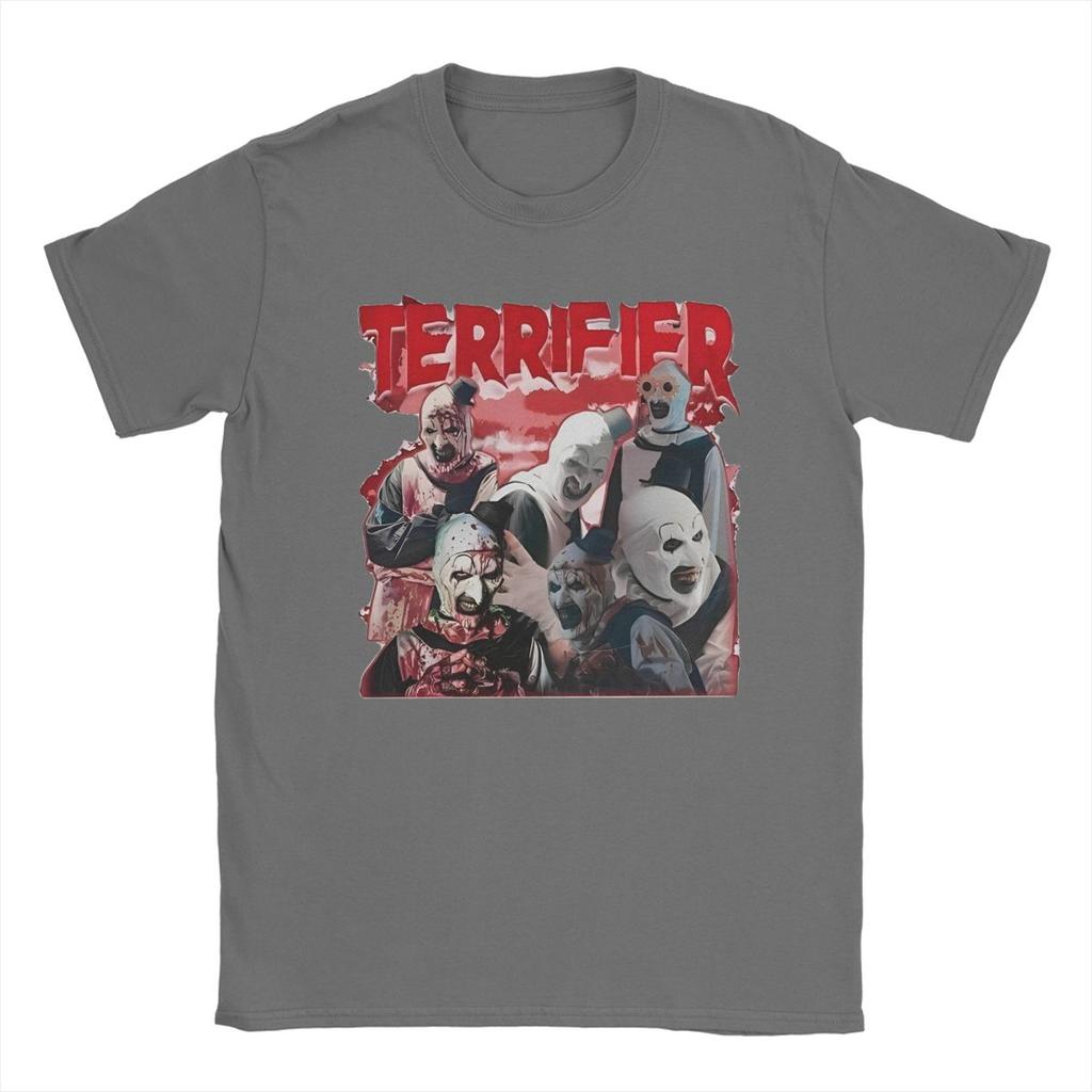 Men's Terrifier Horror Clown Movie Art T Shirt Halloween 100% Cotton Clothing Creative Short Sleeve Round Collar Tees T-Shirt