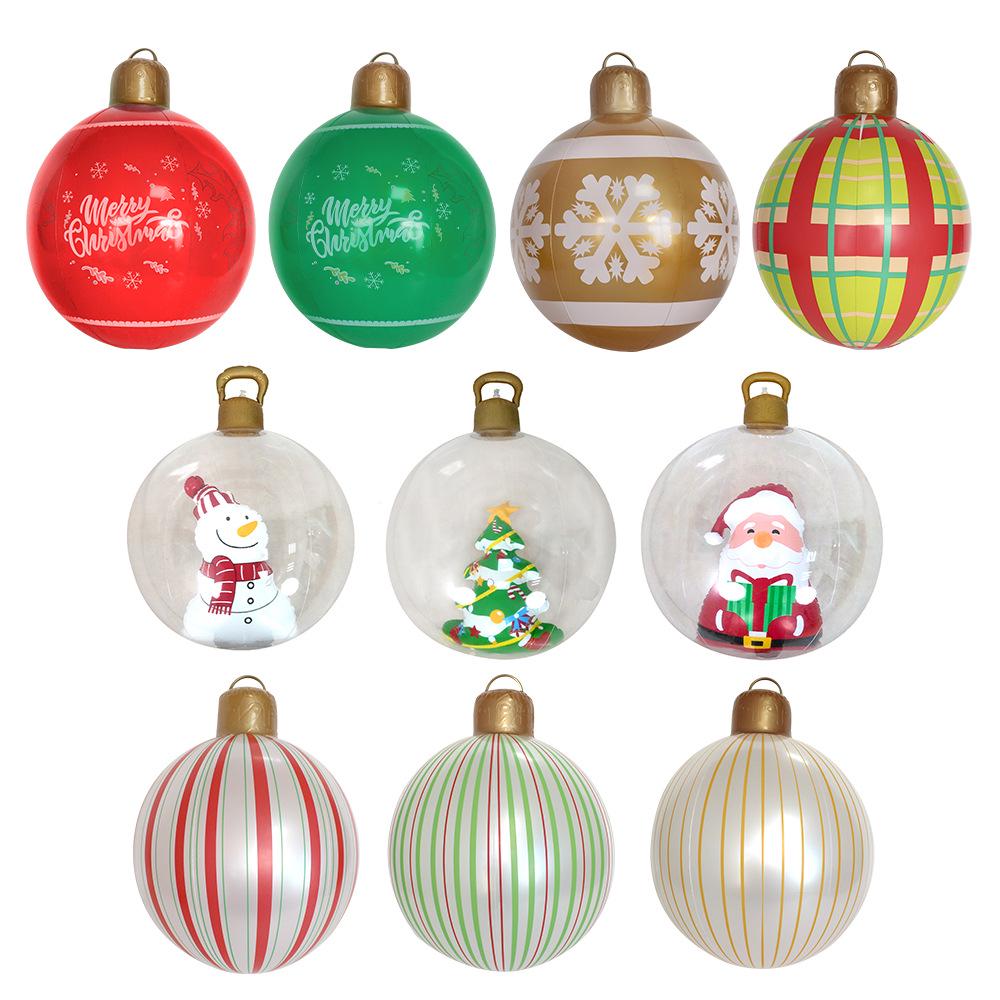 Outdoor Christmas PVC Inflatable Ball & Candy Cane Pendant Decoration