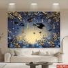 2D Flat 2D Flat - 2D Flat 2D Flat - 1pc 2D Flat Elegant Graduation Backdrop Black Graduation Gold Blue Gold Floral Decor Stars