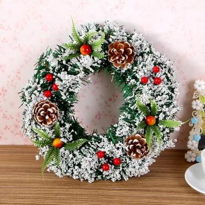 20/30/40cm Weihnachtssimulations-Kiefernkranz Weihnachtsbaumdekoration Kranz Heimweihnachtsdekoration Hängedekoration