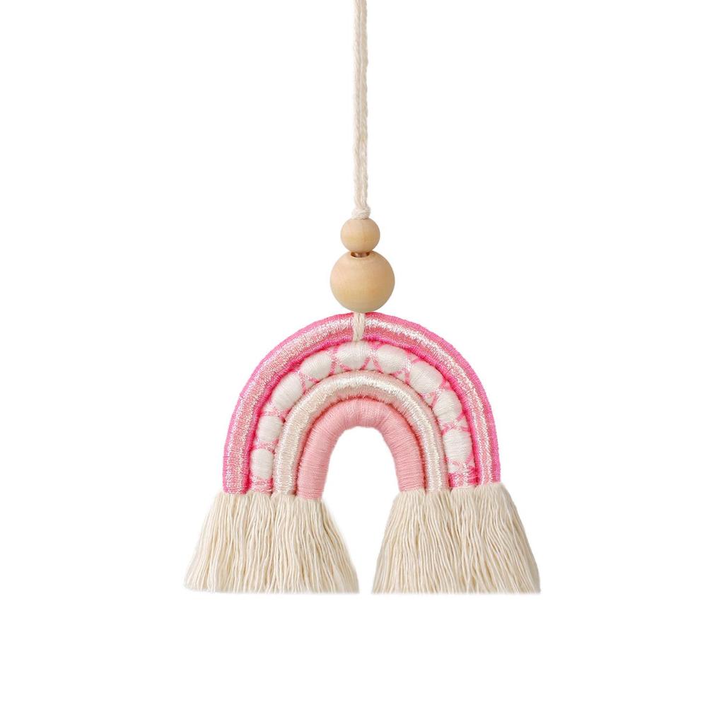 Bohemian Hand-Woven Rainbow Tassel Car Pendant Retro Decorative Charm