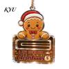Holiday Party Favor Decor Christmas Money Holder Ornaments, Acrylic Gingerbread Snowman Santa Cash Stocking Stuffer for Gift Xmas Tree, Home