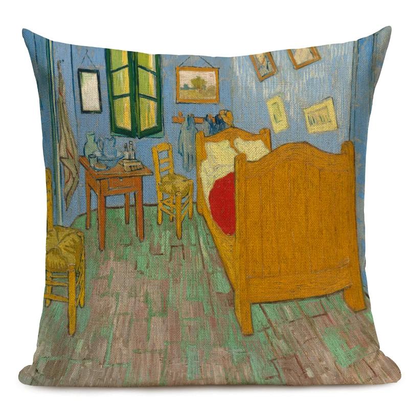 Van Gogh Oil Painting Art Decorative Cushion Cover Throw Pillow Case for Sofa, Car , and Office Decor 45x45CM Pillow Cover