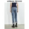 UR Women's Retro Washed Straight Leg Cropped Denim Jeans UWM850079