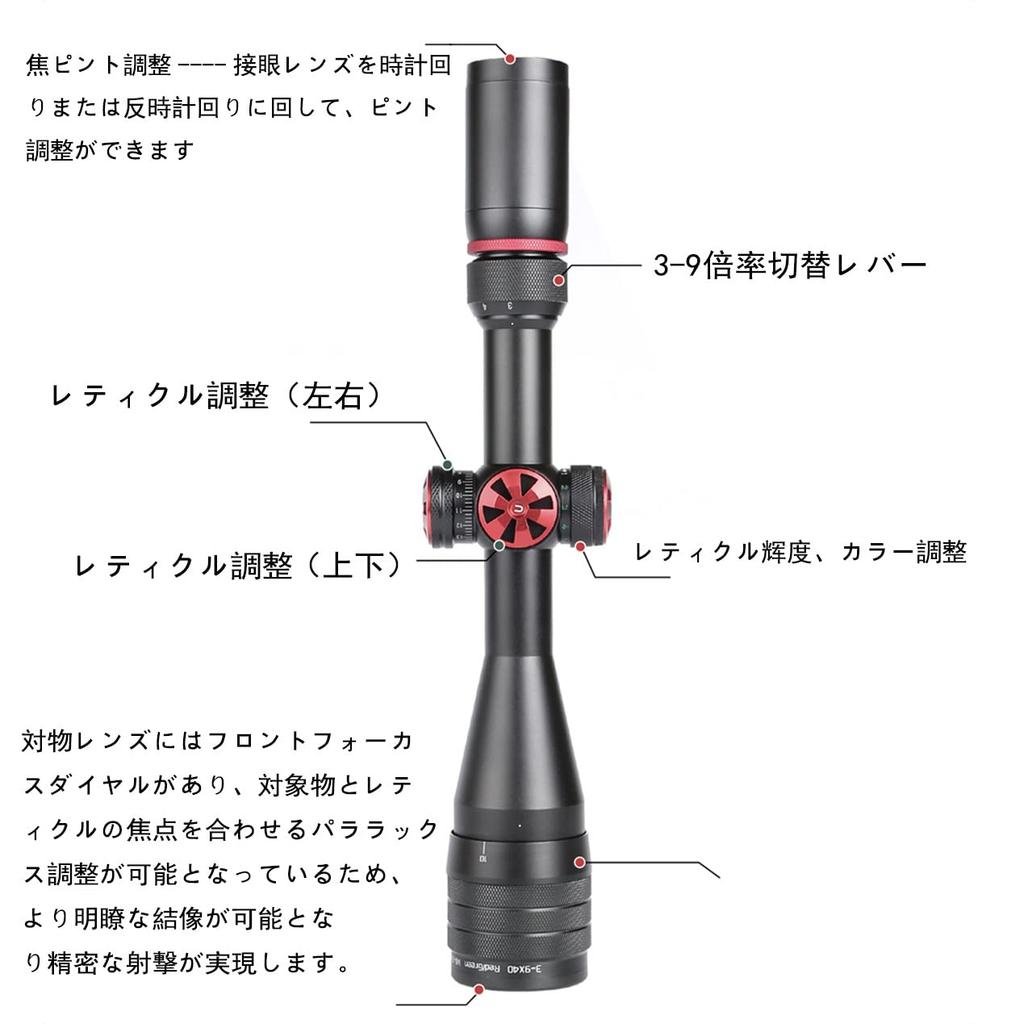 Rifle Scope Mil Dot Variable Zoom Compatible with Survival 20mm High Mount Ring Included T-EAGLE 3-9x40AOIR-R Games,
