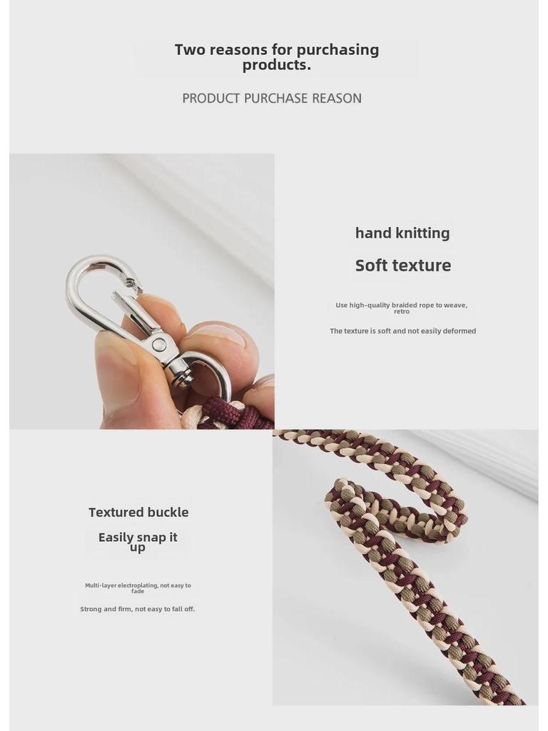 Handwoven DIY Color Braided Crossbody Strap for Longxiang Mini Bag