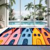 3D Home Sweet Home Rug Colorful Little House Entryway Doormat Front Door Rugs Non Slip Soft Easy Clean Durable Warm Decor Carpet