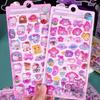 My Melody Crystal Stickers Kawaii Kuromi 3D Relief Luminous Cute Cinnamoroll Sticker Decals Kids Decoration Packs Girls Gift