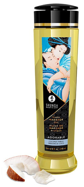 Huile de massage Adorable Frissons de Coco 240mL - Shunga - Huile de Massage