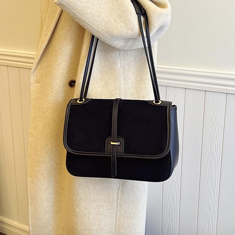 Ретро кожаные сумки подмышки для женщин французские сумки через плечо большой вместимости — фото 3