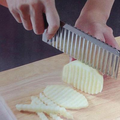 1 Stück Gemüseschneider Edelstahl Kartoffel Wellenschliffmesser Gadget Gemüse Obst Kartoffelschneider