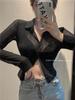 Women's Summer High Waist Black Mesh Shirt - Spicy, Chic, Sexy Sun Protection Top