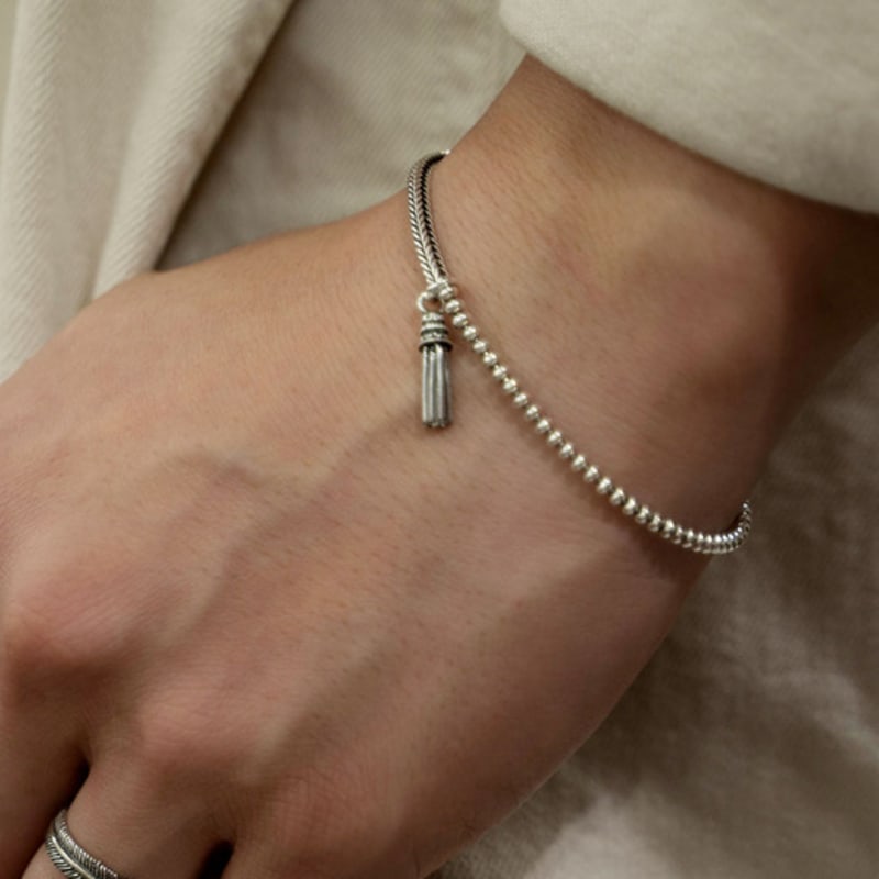 HARANG HR 332B_Tassel Half & Half Chain Bracelet