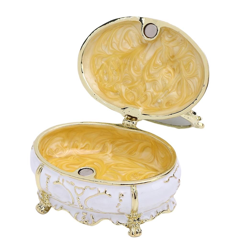 Dressing Table Shaped Trinket Box Decorative Hand Painted Metal Enamel Jewelry   for Rings Bracelets