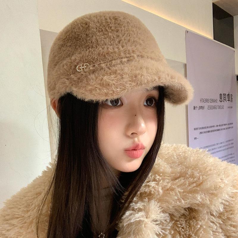 Korean New Velvet Thickened Baseball Cap Autumn and Winter Versatile Outdoor Warm Hat Big Head Windproof Baseball Cap