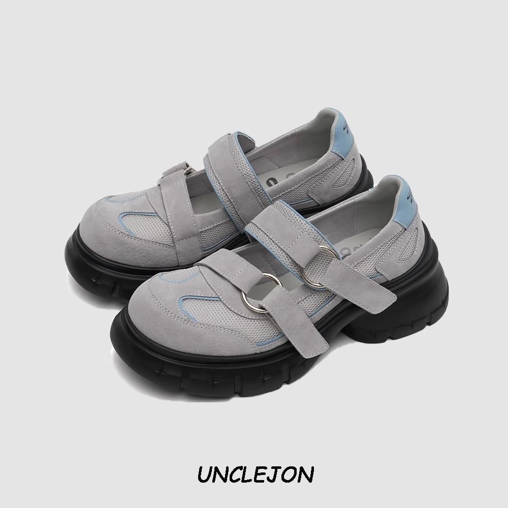 Small man thick-soled height increase Mary Jane shoes women's summer 2025 new versatile Velcro casual shoes single shoes