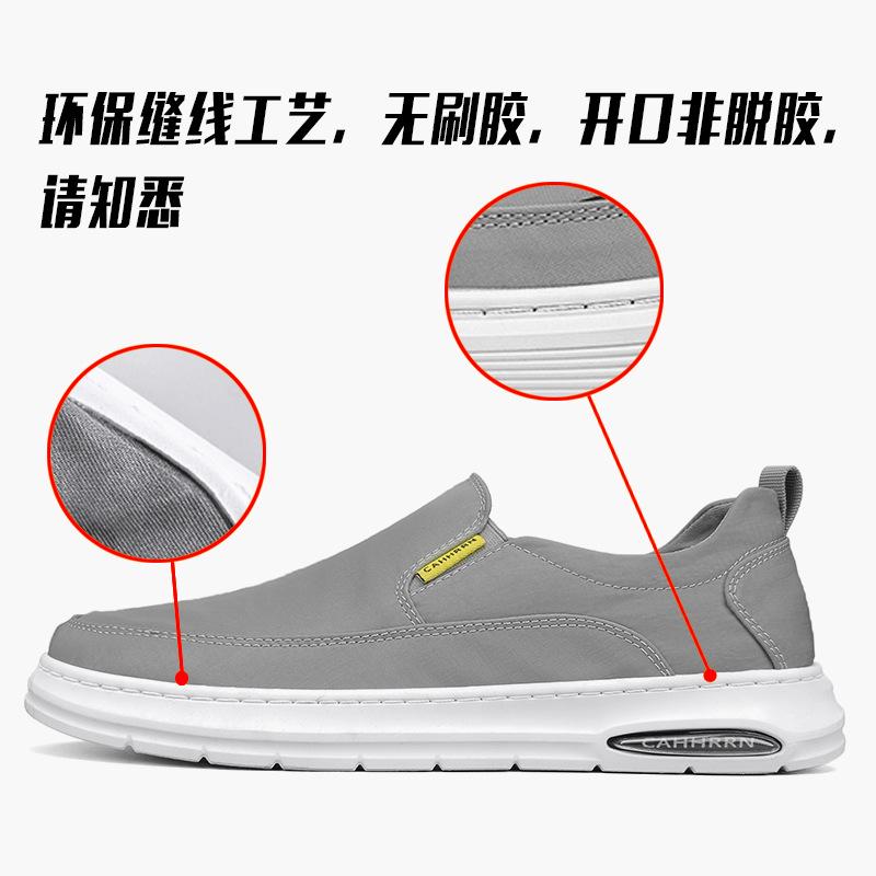 Social spirit guy youth flat shoes breathable casual ice silk cloth shoes stitched shoes