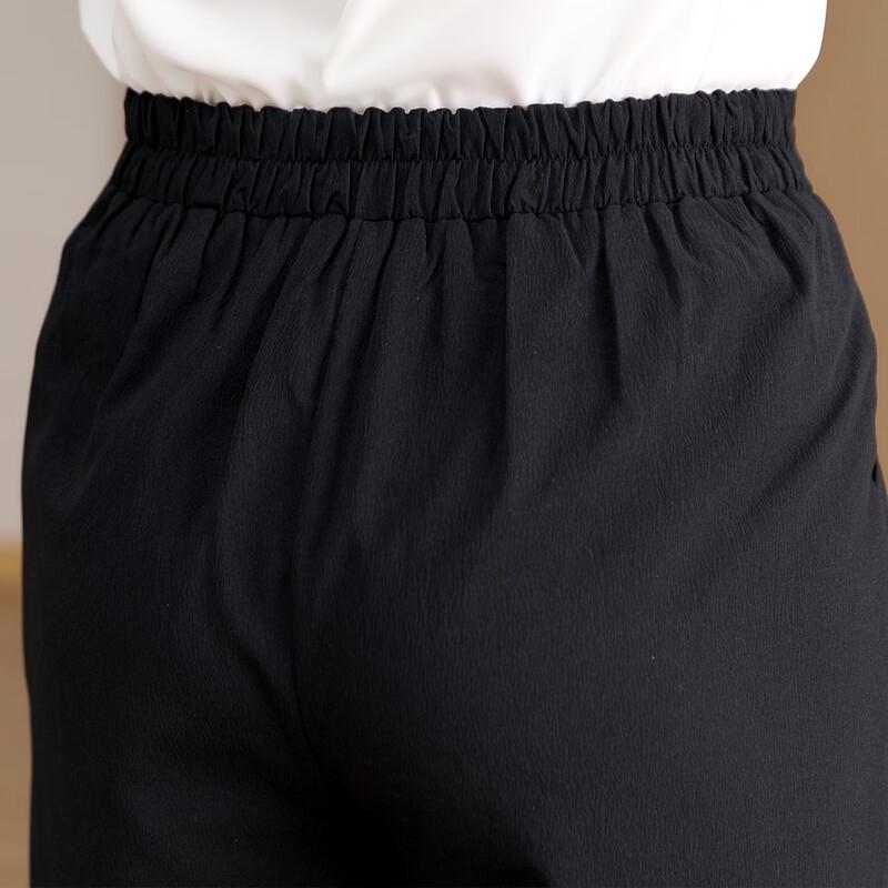 Past Women's Elastic Waist Straight Leg Cropped Pants