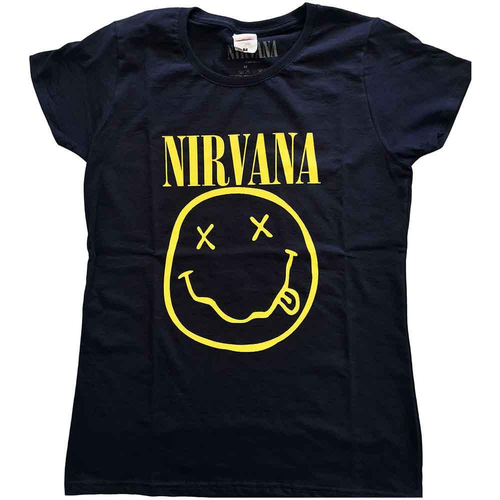

26 Ladies Nirvana Yellow Happy Face Official T-Shirt Womens Unisex T-Shirt L