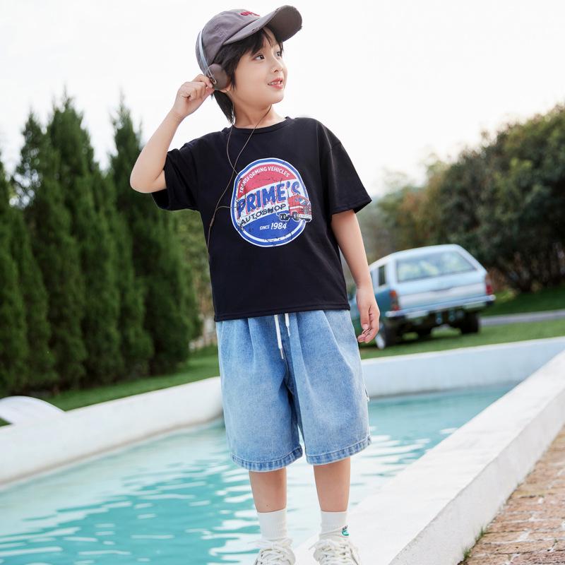 

Children s Pure Cotton Short-Sleeve T-Shirt - Summer Trend for Boys and Girls 100cm