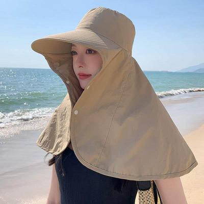 Cappello Sciarpa Oversize da Donna con Protezione Solare e Ampia Visiera per Protezione UV