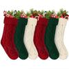 1pcs  Large Knit Christmas Stockings Crochet Long Tube Stocking Christmas Decorations for Home Fireplace New Year Party 2025