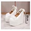 Fashion 15cm 12cm 10cm Sweet High Heel Platform Shoes Wedge Heels Pumps Women Shoes Bride Wedding Rhinestone White Shoes Elegant