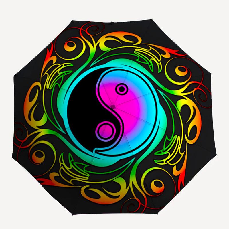 

1pc YinYang Symbol Automatic Folding Umbrella - Portable Collapsible 8-Rib Umbrella for All Seasons yy251119165