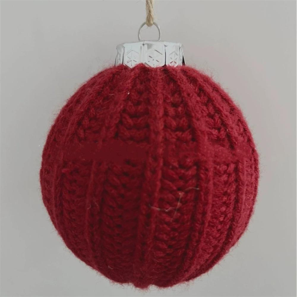 Neue gehäkelte Weihnachtskugel Xmas-Kugeln 6cm Weihnachtsbaum-Hängeanhänger Geschenkkugel Handgestrickte Wollkugel Weihnachtsdekorationen