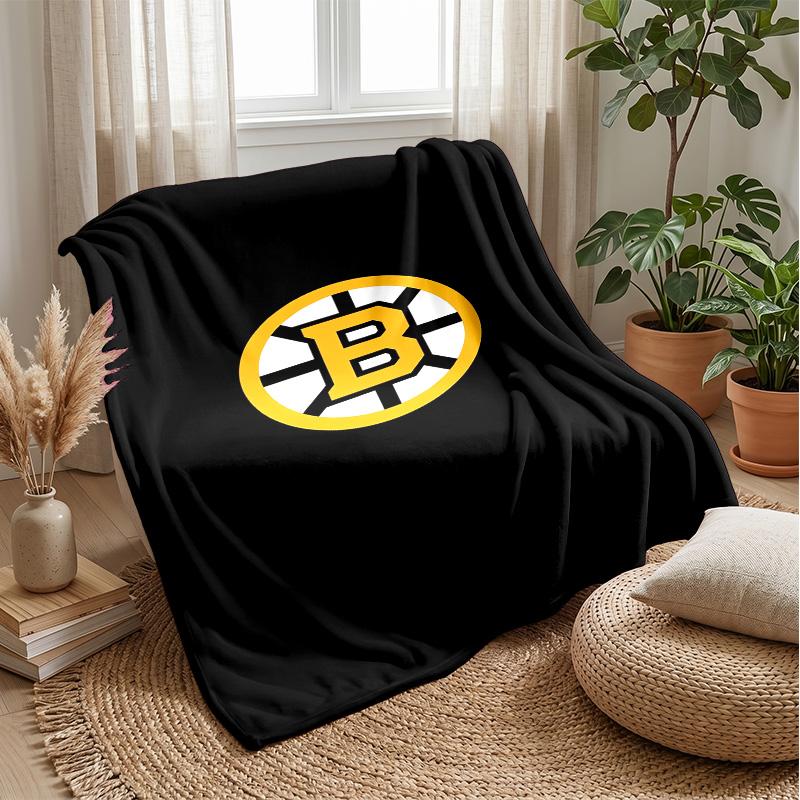 Coperta in Flanella e Pile Boston Bruins Coperta Calda e Accogliente per Divano, Letto, Viaggio Uso in Tutte le Stagioni