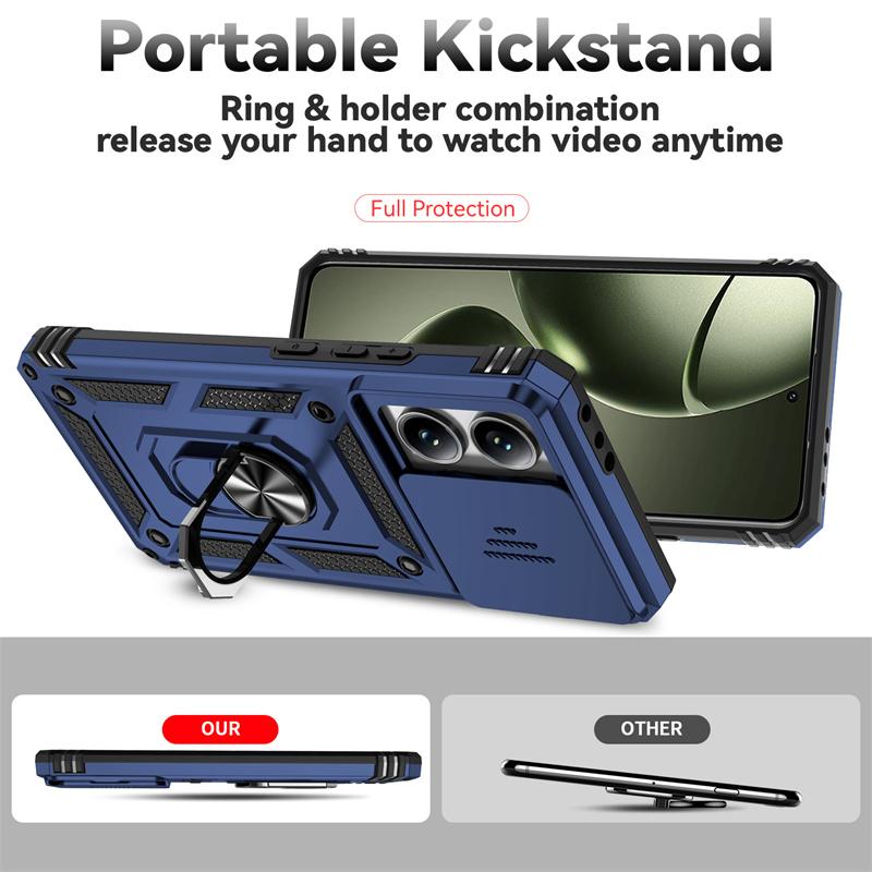 Armor Funda pour Xiaomi 14T 5G Protection d'objectif coulissante Étui de téléphone antichoc pour Mi14T Xiaomi14T 14 T T14 Housse avec anneau support magnétique pour voiture