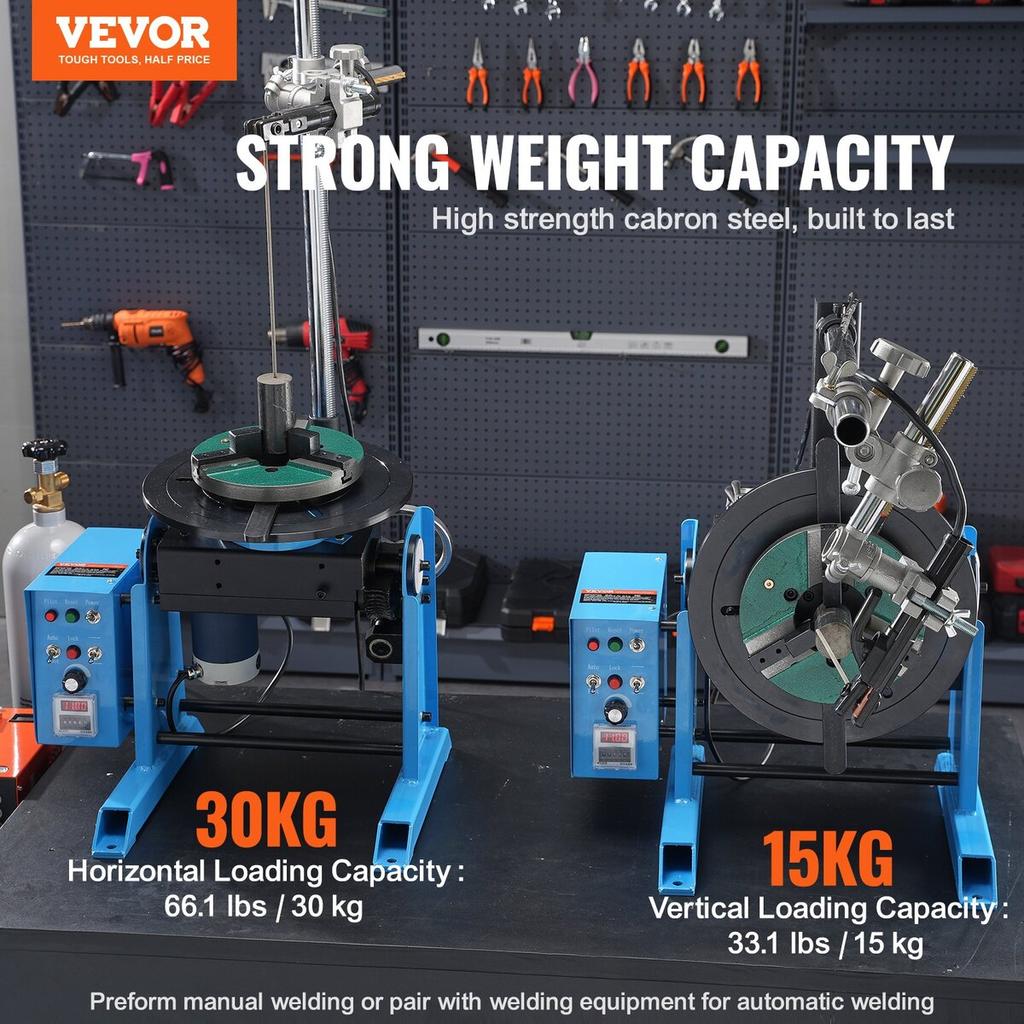 30KG Rotary Welding Positioner 0-90° Positioning Turntable Table 1-12RPM