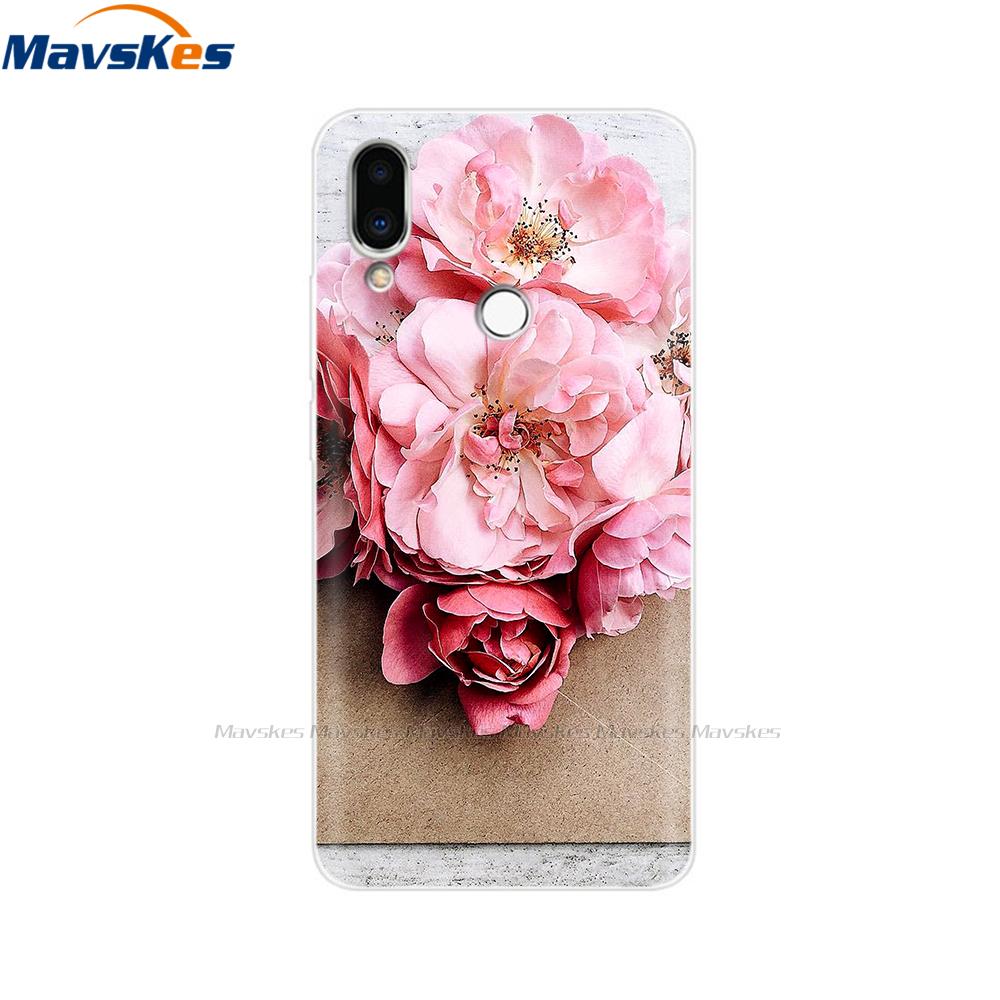 Soft TPU Case for Meizu Note 9 Cat Animal Flower Printed Protective Silicone Covers Phone Shells Bags Bumper for Meizu Note9