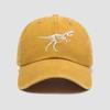 Curved Brim Dinosaur Skeleton Printed Hat Adjustable Dad Hat Baseball Cap  for Men Women