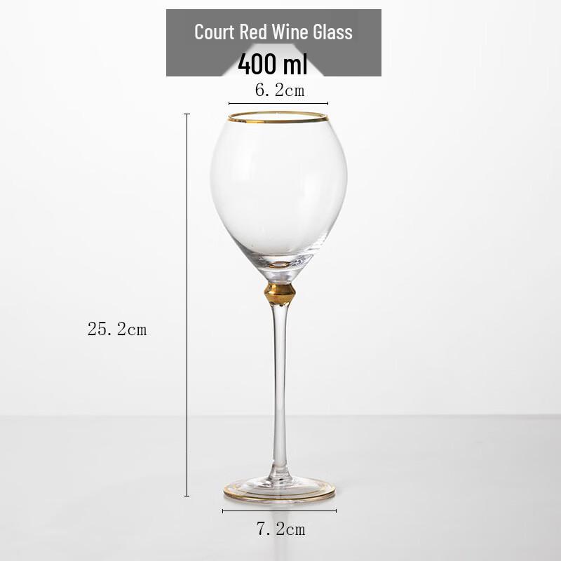 Shangqi Palace Style Gold Rim Crystal Champagne Flute