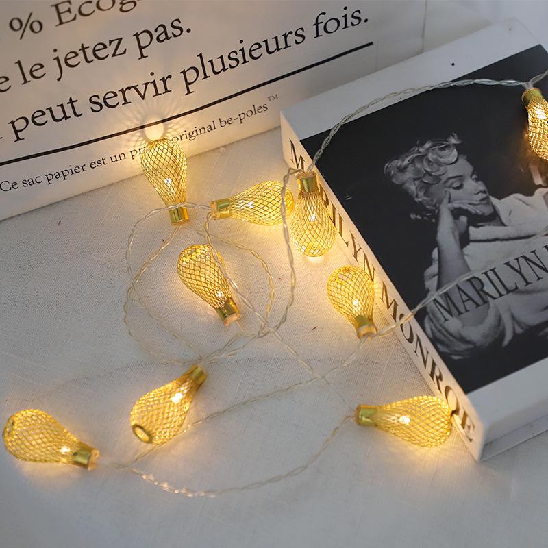 LED Iron Art Star String Lights - Five-Pointed Star & Heart Christmas Decorations, Colorful Room Decor 1.5m 10 lights Battery