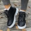 Women's Large Size Fur Mouth Thick Sole Soft Sole Winter Warm Fur Snow Boots Padded Lined Ankle Boots Non-Slip Hiking Sports Cotton Boots
