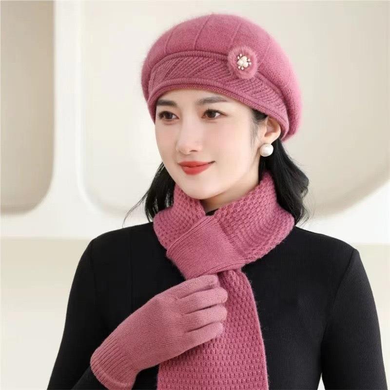 Hat Winter Lady Fleece Warm Knitted Wool Hat Old Hat Fleece Ear Protector