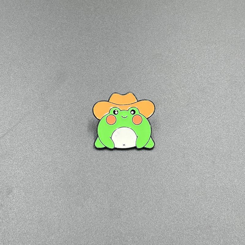 Creative Green Frog Cartoon Brooch - Funny Metal Badge