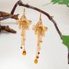 Romantic Five-petal Flower Long Tassel Y-shaped Necklace for Women Bohemia Gold Color Flower Necklace Elegant Party Jewelry