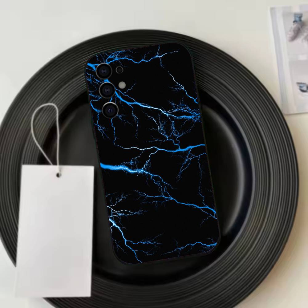 Dark Night I-lightning Phone Case For Samsung S25,S24,S21,S22,S23,S30,Ultra,S20,Plus,Fe,Lite,Note,10,Black Cover