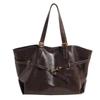 Brown Large‑Capacity Vintage Tote Bag Metal Buckle Decor Casual Shoulder Bag Versatile Commuter Elegant Women's Handbag