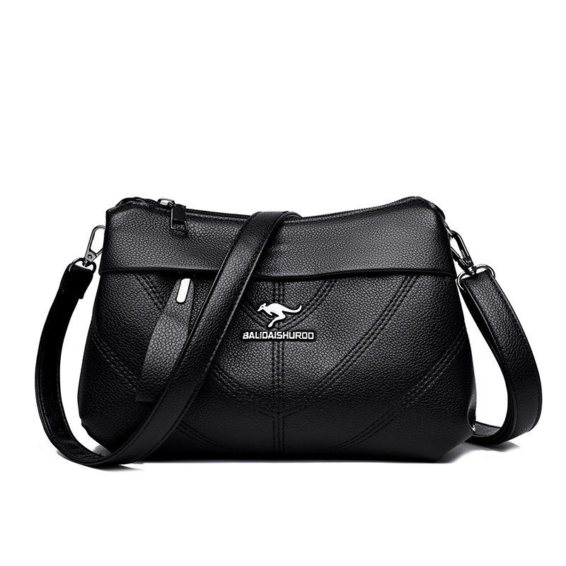 Crossbody Bag Middle-aged Woman Small Square Bag Multi-layered Single-shoulder Bag